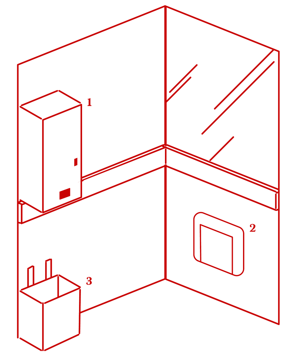 1. Condom box: for people who's not prepared, it contains toilet paper too. 2. Folding chair: for different sexual poses 3. Trash basket: for paper and condoms